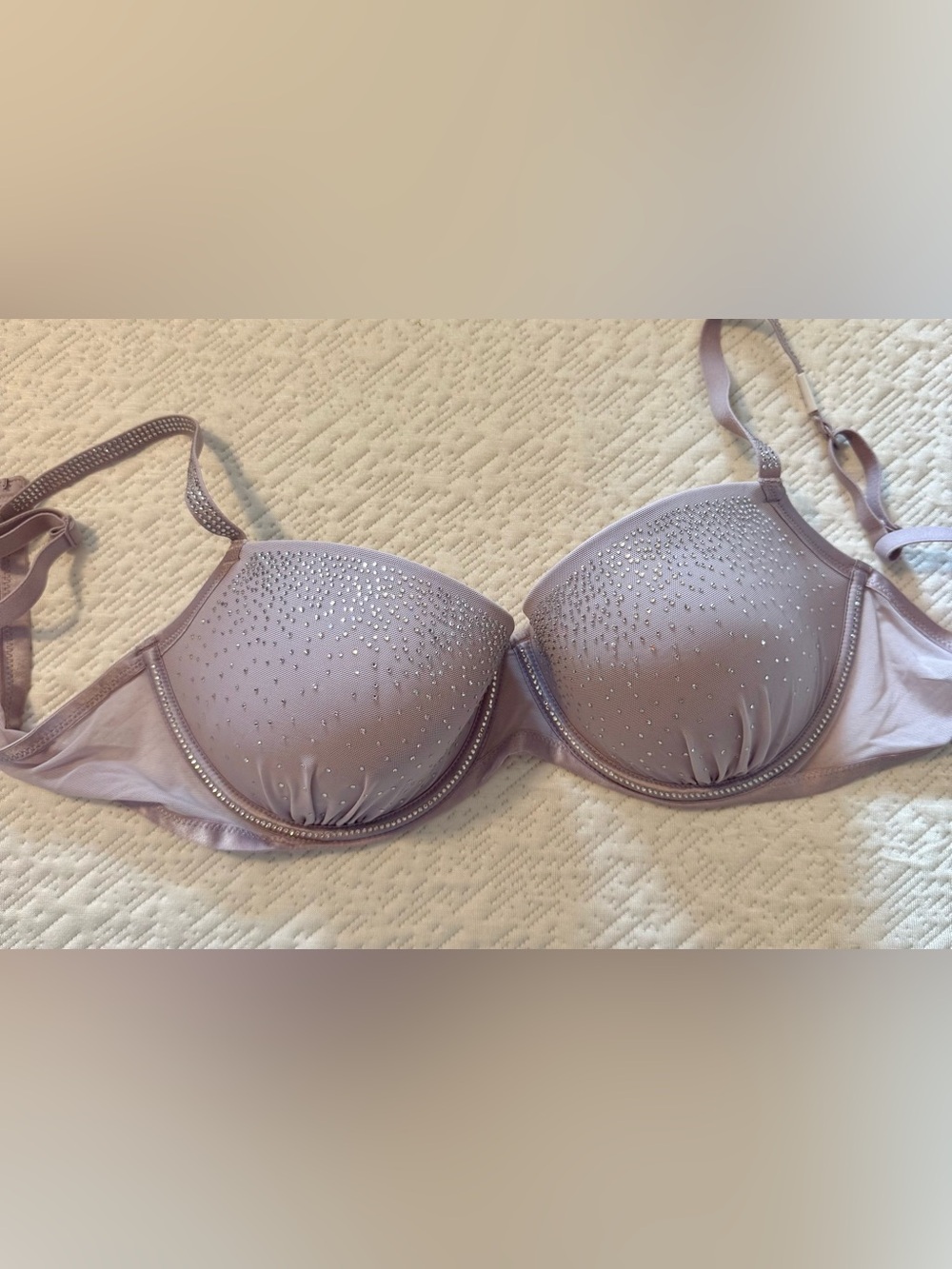 Pink Victoria’s Secret push-up bra rhinestone lilac NWT 38C